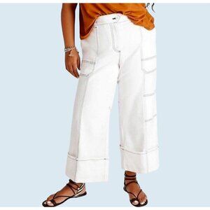ANTHROPOLOGIE / MAEVE Joss Contrast Stitch Utility Pant Jean Size 6